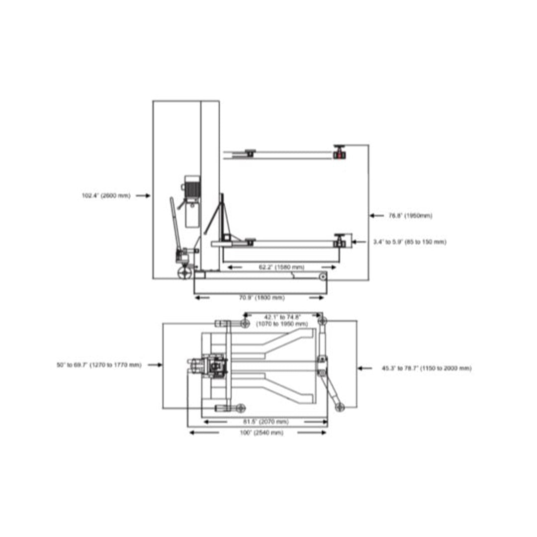 Car Valet – Single Post Portable Service Lift 6,000 LB. (2.7T)